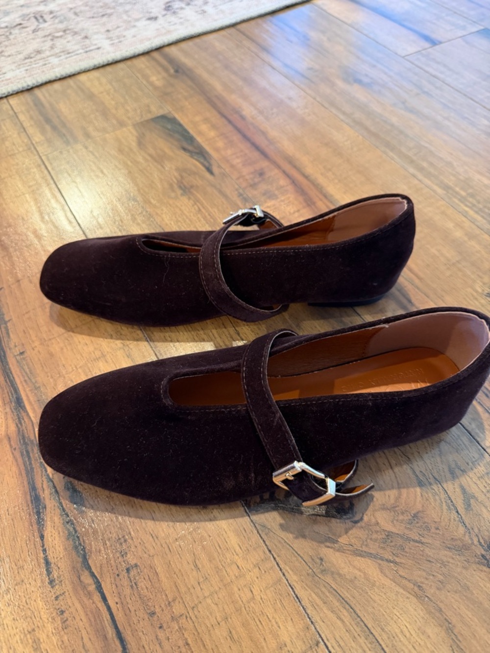 MOTF Chocolate Brown Suede Mary Jane Loafers - Picture 2 of 3